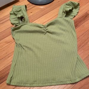 green tank top